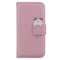 For iPhone 15 Pro Cartoon Buckle Horizontal Flip Leather Phone Case(Pink)