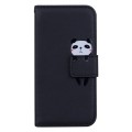 For iPhone 15 Pro Cartoon Buckle Horizontal Flip Leather Phone Case(Black)