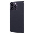For iPhone 15 Pro Cartoon Buckle Horizontal Flip Leather Phone Case(Black)