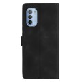 For Motorola Moto G52 Flower Butterfly Embossing Pattern Leather Phone Case(Black)