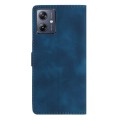 For Motorola Moto G14 4G Flower Butterfly Embossing Pattern Leather Phone Case(Blue)
