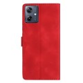 For Motorola Moto G14 4G Flower Butterfly Embossing Pattern Leather Phone Case(Red)