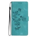 For Motorola Moto G14 4G Flower Butterfly Embossing Pattern Leather Phone Case(Sky Blue)