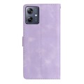 For Motorola Moto G14 4G Flower Butterfly Embossing Pattern Leather Phone Case(Purple)