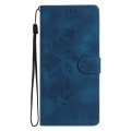 For Motorola Moto G84 5G Flower Butterfly Embossing Pattern Leather Phone Case(Blue)