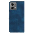 For Motorola Moto G84 5G Flower Butterfly Embossing Pattern Leather Phone Case(Blue)