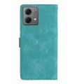 For Motorola Moto G84 5G Flower Butterfly Embossing Pattern Leather Phone Case(Sky Blue)