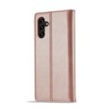 For Samsung Galaxy A24 4G LC.IMEEKE Strong Magnetism Ultra-thin Matte Leather Phone Case(Rose Gold)