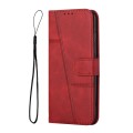 For Realme C67 4G Global Stitching Calf Texture Buckle Leather Phone Case(Red)