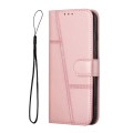 For Realme 12 Pro+ Stitching Calf Texture Buckle Leather Phone Case(Rose Gold)
