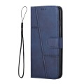 For Xiaomi Redmi K70E Stitching Calf Texture Buckle Leather Phone Case(Blue)