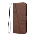 For Xiaomi Redmi Note 13 4G Global Stitching Calf Texture Buckle Leather Phone Case(Brown)