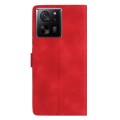 For Xiaomi 13T Flower Butterfly Embossing Pattern Leather Phone Case(Red)