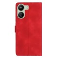 For Xiaomi Redmi 13C 4G Flower Butterfly Embossing Pattern Leather Phone Case(Red)