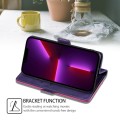 For Realme 12 5G Contrast Color Side Buckle Leather Phone Case(Purple + Rose Red)