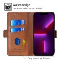 For Realme 12 Pro 5G Contrast Color Side Buckle Leather Phone Case(Light Brown + Green)