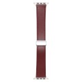 For Apple Watch Ultra 49mm Magnetic Buckle Skin Feel Leather Watch Band(Wine Red)