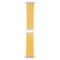 For Apple Watch Ultra 49mm Magnetic Buckle Skin Feel Leather Watch Band(Yellow)