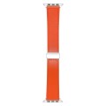 For Apple Watch Serie 7 45mm Magnetic Buckle Skin Feel Leather Watch Band(Orange)