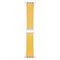 For Apple Watch Serie 7 45mm Magnetic Buckle Skin Feel Leather Watch Band(Yellow)