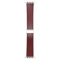 For Apple Watch Serie 5 44mm Magnetic Buckle Skin Feel Leather Watch Band(Wine Red)