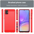 For Samsung Galaxy A05 Brushed Texture Carbon Fiber TPU Phone Case(Red)