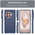 For OnePlus 12R Brushed Texture Carbon Fiber TPU Phone Case(Blue)