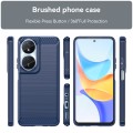 For Honor Play 8T Brushed Texture Carbon Fiber TPU Phone Case(Blue)