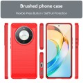 For Honor X9B Brushed Texture Carbon Fiber TPU Phone Case(Red)