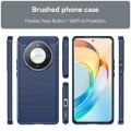 For Honor X50 Brushed Texture Carbon Fiber TPU Phone Case(Blue)