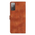 For Samsung Galaxy S20 FE Flower Butterfly Embossing Pattern Leather Phone Case(Brown)