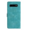 For Samsung Galaxy S10+ Flower Butterfly Embossing Pattern Leather Phone Case(Sky Blue)