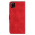 For Samsung Galaxy A22 4G Flower Butterfly Embossing Pattern Leather Phone Case(Red)