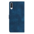 For Samsung Galaxy A70 Flower Butterfly Embossing Pattern Leather Phone Case(Blue)