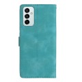 For Samsung Galaxy M52 Flower Butterfly Embossing Pattern Leather Phone Case(Sky Blue)