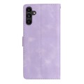 For Samsung Galaxy A25 5G Flower Butterfly Embossing Pattern Leather Phone Case(Purple)