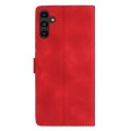 For Samsung Galaxy A05s Flower Butterfly Embossing Pattern Leather Phone Case(Red)