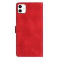 For Samsung Galaxy A05 Flower Butterfly Embossing Pattern Leather Phone Case(Red)
