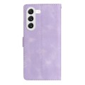 For Samsung Galaxy S24+ 5G Flower Butterfly Embossing Pattern Leather Phone Case(Purple)