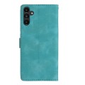 For Samsung Galaxy A35 5G Flower Butterfly Embossing Pattern Leather Phone Case(Sky Blue)