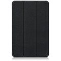 For Samsung Galaxy Tab S9+ Custer Pure Color 3-Fold Holder Smart Leather Tablet Case(Black)