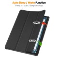 For  Amazon Fire Max 11 Custer Pure Color 3-Fold Holder Smart Leather Tablet Case(Black)