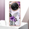 For Xiaomi Redmi A3 Electroplating IMD TPU Phone Case(Purple Flower)