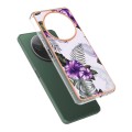 For Xiaomi Redmi A3 Electroplating IMD TPU Phone Case(Purple Flower)