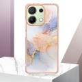 For Xiaomi Redmi Note 13 4G Global Electroplating IMD TPU Phone Case(White Marble)