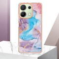 For Xiaomi Redmi Note 13 4G Global Electroplating IMD TPU Phone Case(Blue Marble)