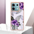For Xiaomi Redmi Note 13 5G Global Electroplating IMD TPU Phone Case(Purple Flower)