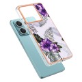 For Xiaomi Redmi Note 13 5G Global Electroplating IMD TPU Phone Case(Purple Flower)