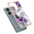 For Xiaomi Redmi Note 13 Pro 4G Global Electroplating IMD TPU Phone Case(Purple Flower)
