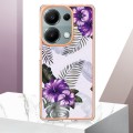 For Xiaomi Poco M6 Pro 4G Electroplating IMD TPU Phone Case(Purple Flower)